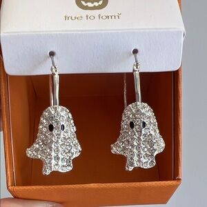 👻 Silver Ghost Hoop Earrings